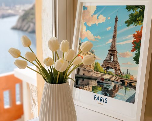 Alternative view of Paris Travel Poster Eiffel Tower Wall Art Print