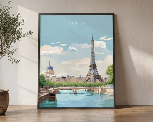 Paris Classic Cityscape Travel Wall Art Prints | ArtPrintsVicky