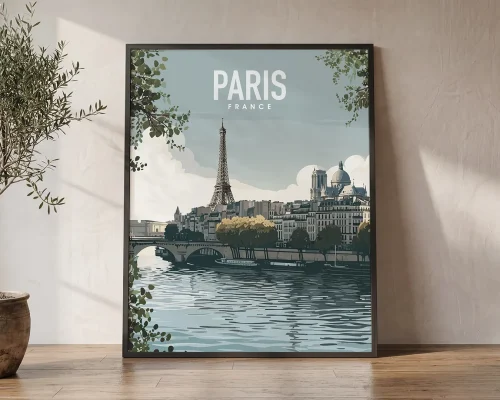 Paris Travel Poster — Decor Wall Art Print | ArtPrintsVicky