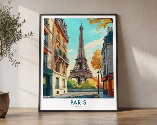 Paris Travel Poster — Eiffel Tower Wall Art | ArtPrintsVicky