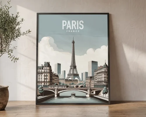 Paris Travel Poster — Iconic Wall Art Print | ArtPrintsVicky