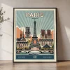Paris Travel Poster — Vintage Wall Art Print | ArtPrintsVicky