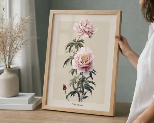 Peony Print Wall Art, Botanical Poster