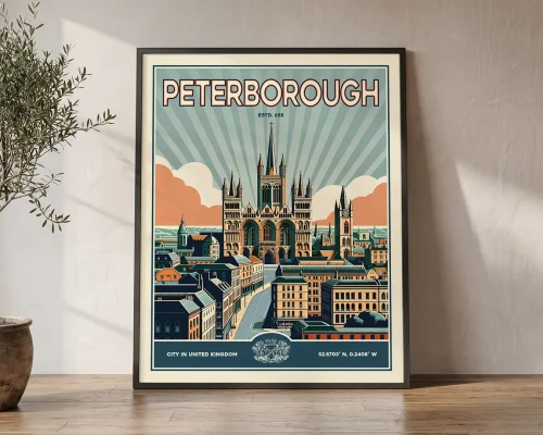 Peterborough Print Inspired by Retro Travel Art | ArtPrintsVicky