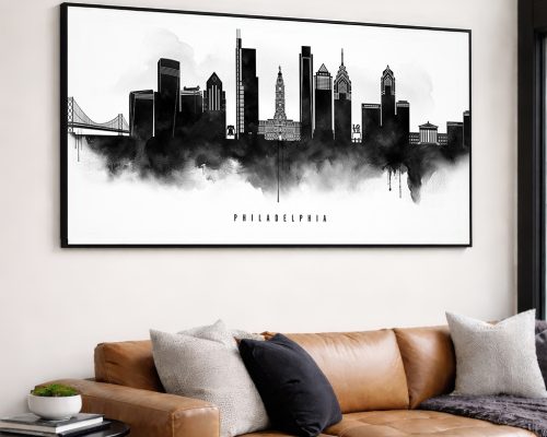 Philadelphia Black & White Wall Art Print