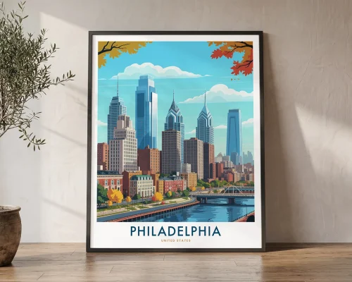 Philadelphia Travel Poster — Wall Art Print | ArtPrintsVicky