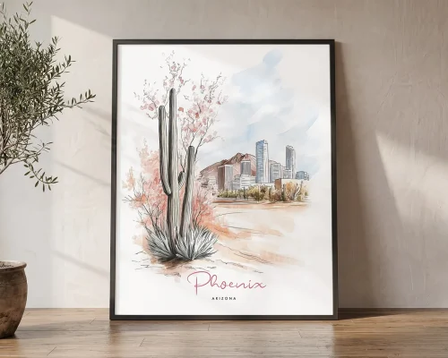 Phoenix Drawing — Watercolor Wall Art Print | ArtPrintsVicky