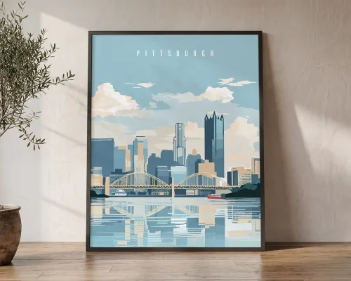 Pittsburgh Classic Cityscape Wall Art Prints | ArtPrintsVicky
