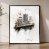 Pittsburgh Skyline Drawing — Watercolor Wall Art | ArtPrintsVicky
