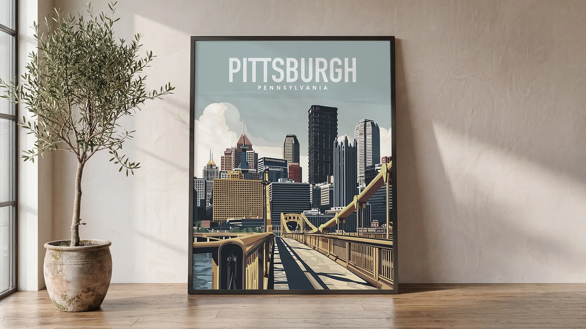 Pittsburgh Travel Poster — Vintage Wall Art Print 1 | ArtPrintsVicky
