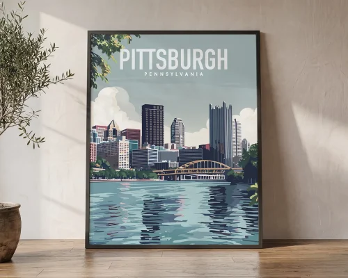 Pittsburgh Travel Poster —decor Wall Art Print | ArtPrintsVicky
