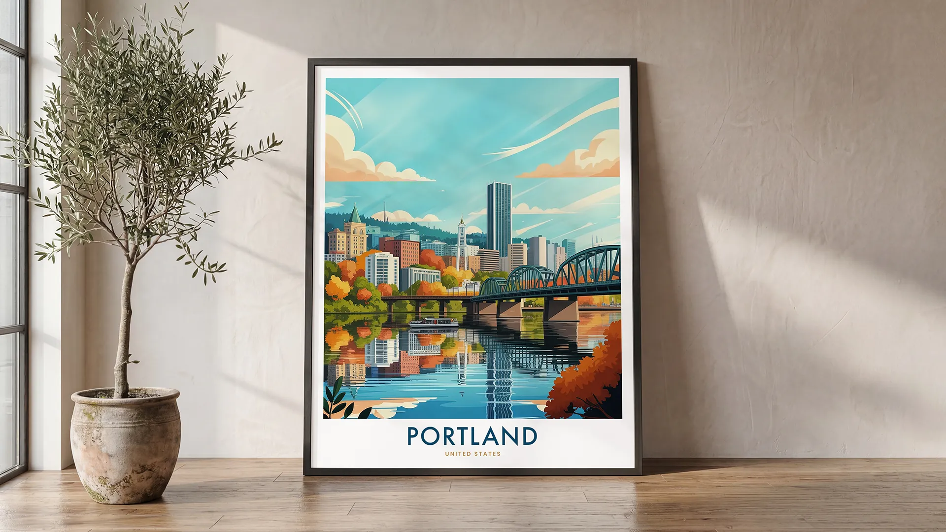 Portland Travel Poster — Vintage Oregon Wall Art Print | ArtPrintsVicky
