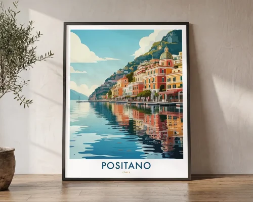 Positano Italy Travel Poster – Amalfi Coast Print | ArtPrintsVicky