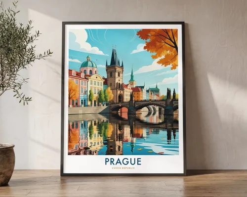 Prague Travel Poster — Vintage Wall Art Print 1 | ArtPrintsVicky