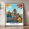 Quebec City Skyline Travel Poster | ArtPrintsVicky