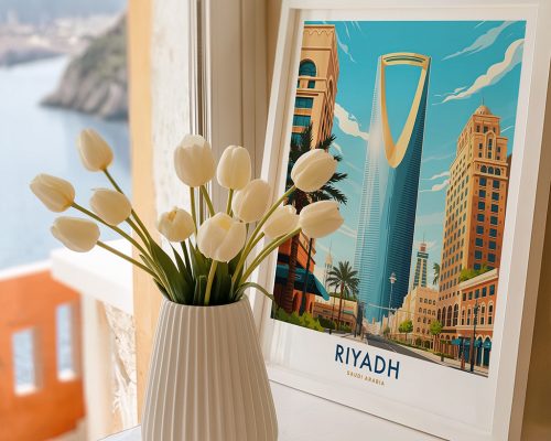 Alternative view of Riyadh Skyline Travel Poster Cityscape Print