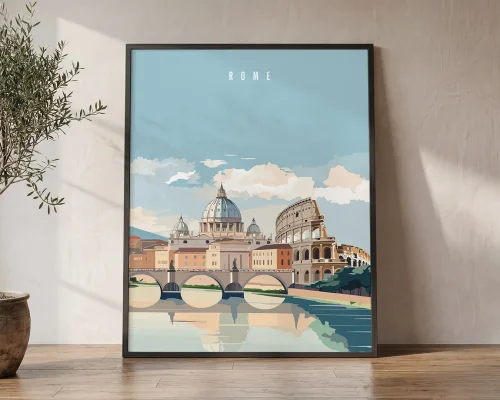 Rome Classic Cityscape Travel Wall Art Prints | ArtPrintsVicky