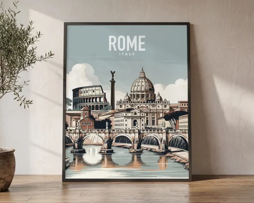 Rome Travel Poster Wall Art Print | ArtPrintsVicky