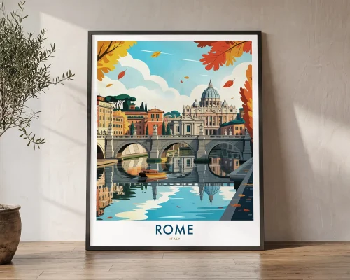 Rome Travel Poster – Italy Wall Art Print | ArtPrintsVicky