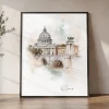 Rome Watercolor Drawing — Sketch Wall Art Print | ArtPrintsVicky
