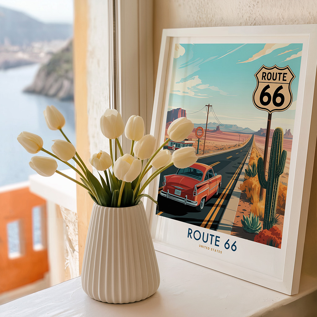 Route 66 Travel Print - American Road Trip Art - Image 2