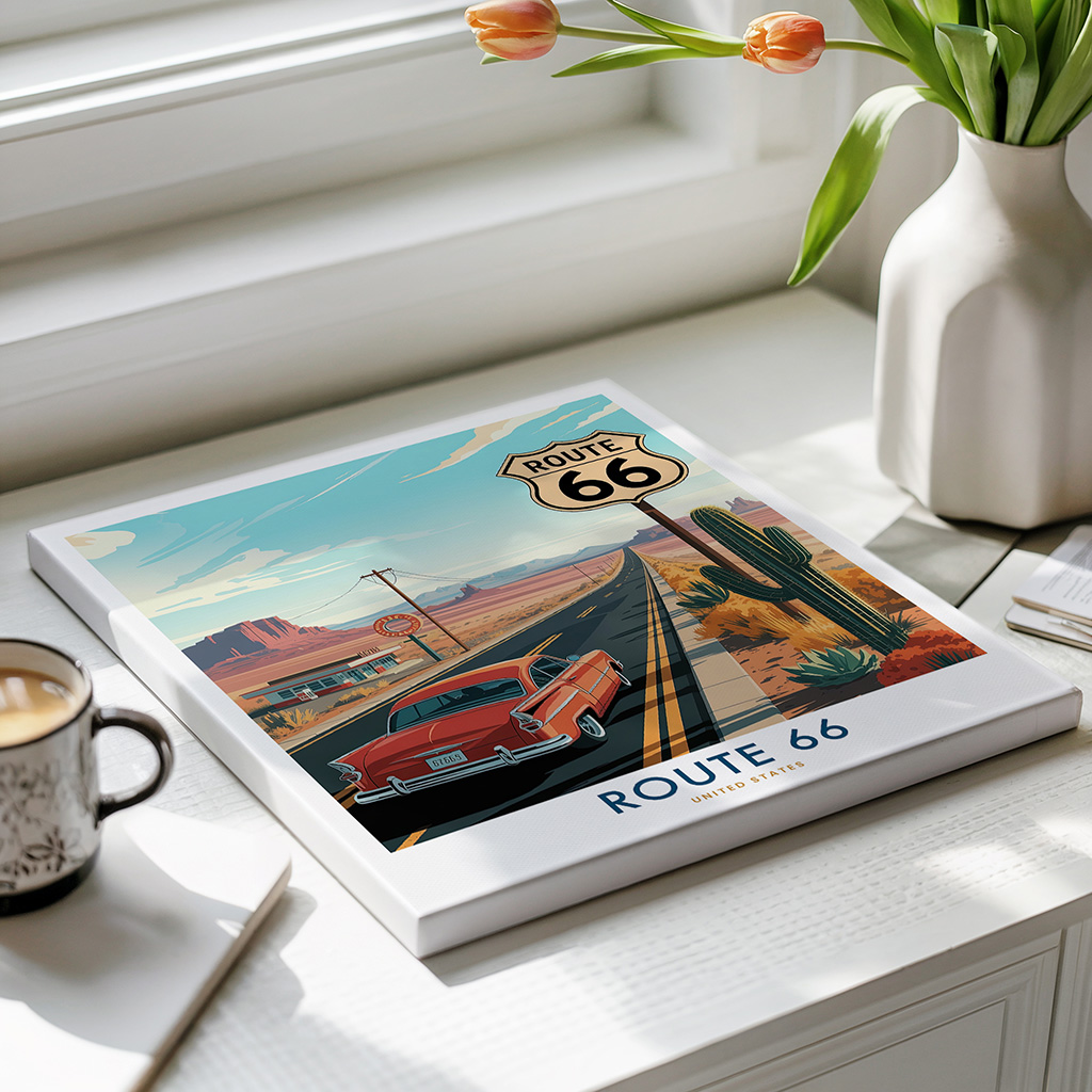 Route 66 Travel Print - American Road Trip Art - Image 4