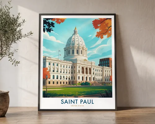 Saint Paul Travel Poster – Minnesota Art Print | ArtPrintsVicky