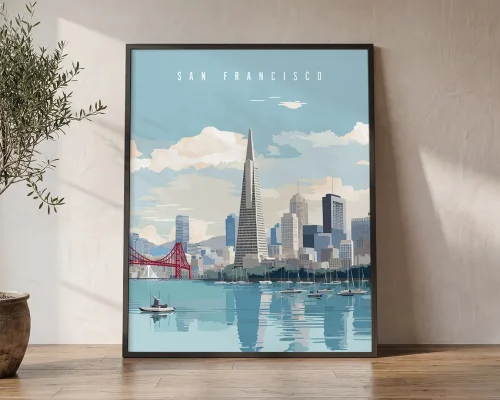 San Francisco Cityscape Travel Wall Art Prints | ArtPrintsVicky