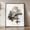 San Francisco Skyline Drawing — Watercolor Wall Art | ArtPrintsVicky