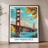 San Francisco Travel Poster — Golden Gate Bridge Wall Art | ArtPrintsVicky