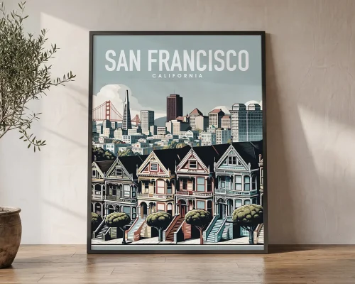 San Francisco Travel Poster — Vintage Wall Art Print 1 | ArtPrintsVicky