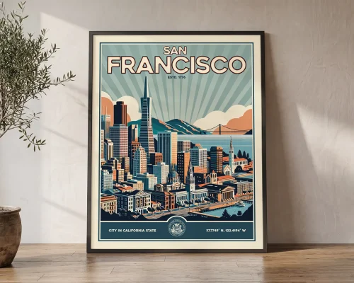 San Francisco Travel Poster — Vintage Wall Art Print | ArtPrintsVicky
