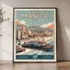 Santa Monica Poster Inspired by Retro Travel Art | ArtPrintsVicky