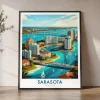 Sarasota Fl Skyline Travel Poster | ArtPrintsVicky