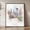 Seattle Skyline Drawing — Modern Sketch Wall Art | ArtPrintsVicky