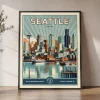 Seattle Travel Poster — Vintage Wall Art Print | ArtPrintsVicky