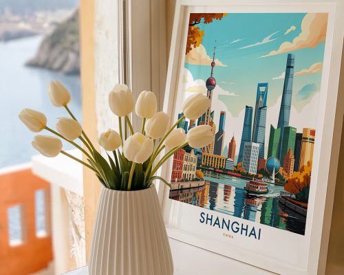 Alternative view of Shanghai Skyline Travel Poster