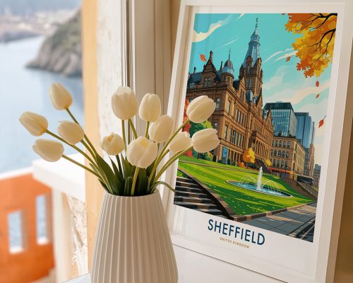 Alternative view of Sheffield Yorkshire Travel Print