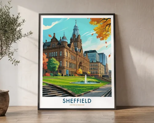 Sheffield Yorkshire Travel Print | ArtPrintsVicky