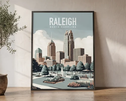 Southern Sophistication Raleigh Poster | ArtPrintsVicky