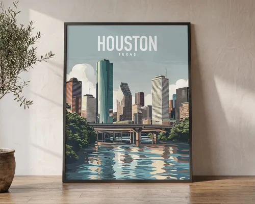 Space City Serenity Houston Poster | ArtPrintsVicky