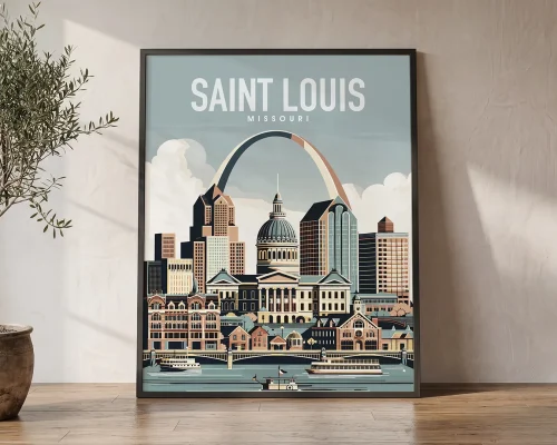 St. Louis Travel Poster — Missouri Wall Art Print | ArtPrintsVicky