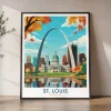 St. Louis Travel Poster — Vintage Gateway Arch Wall Art | ArtPrintsVicky