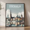 Swedish Charm Stockholm Illustrated Poster | ArtPrintsVicky