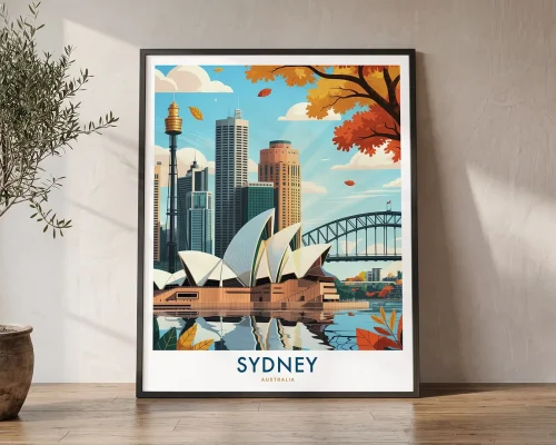 Sydney Travel Poster — Vintage Wall Art Print 1 | ArtPrintsVicky