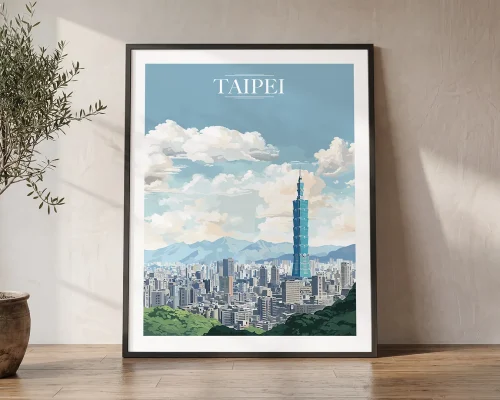 Taipei Classic Cityscape Wall Art Prints | ArtPrintsVicky