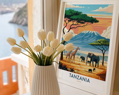 Alternative view of Tanzania Travel Poster - Kilimanjaro Art Print