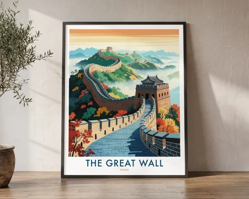 The Great Wall of China Travel Poster | ArtPrintsVicky