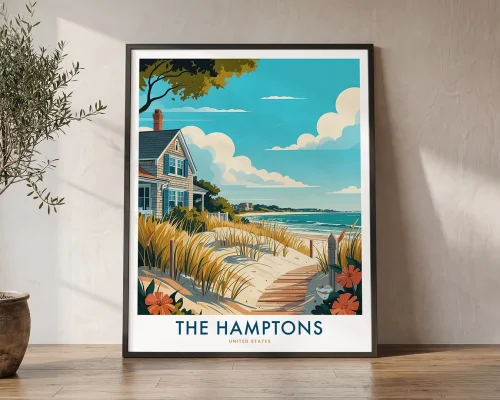 The Hamptons Coastal Art Print | ArtPrintsVicky