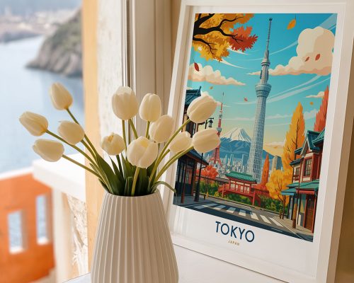 Alternative view of Tokyo Vintage Travel Poster Cityscape Wall Art